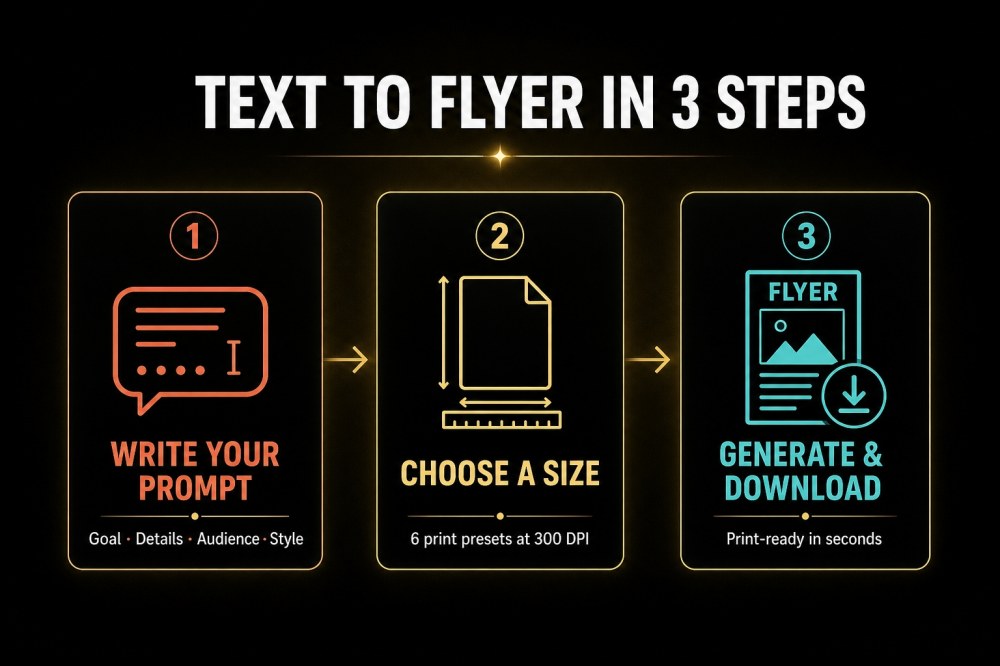 How Text-to-Flyer Works in 3 Steps