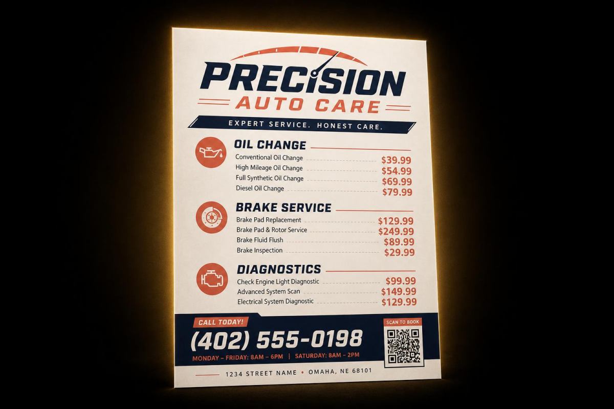 Service Menu Flyer