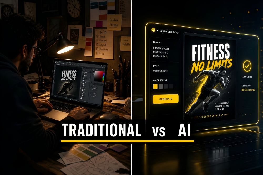 AI Flyer Generator vs Traditional Design — Cost, Speed, and Quality Compared