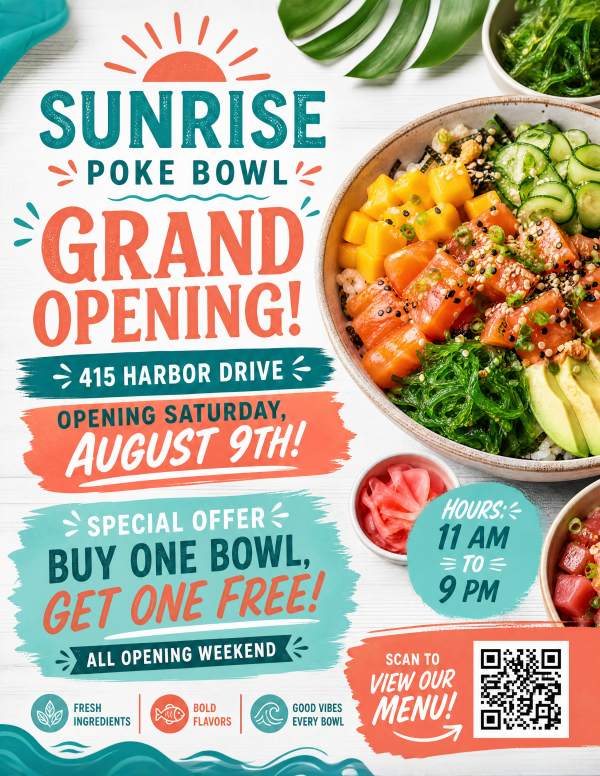 Restaurant Grand Opening Flyer
