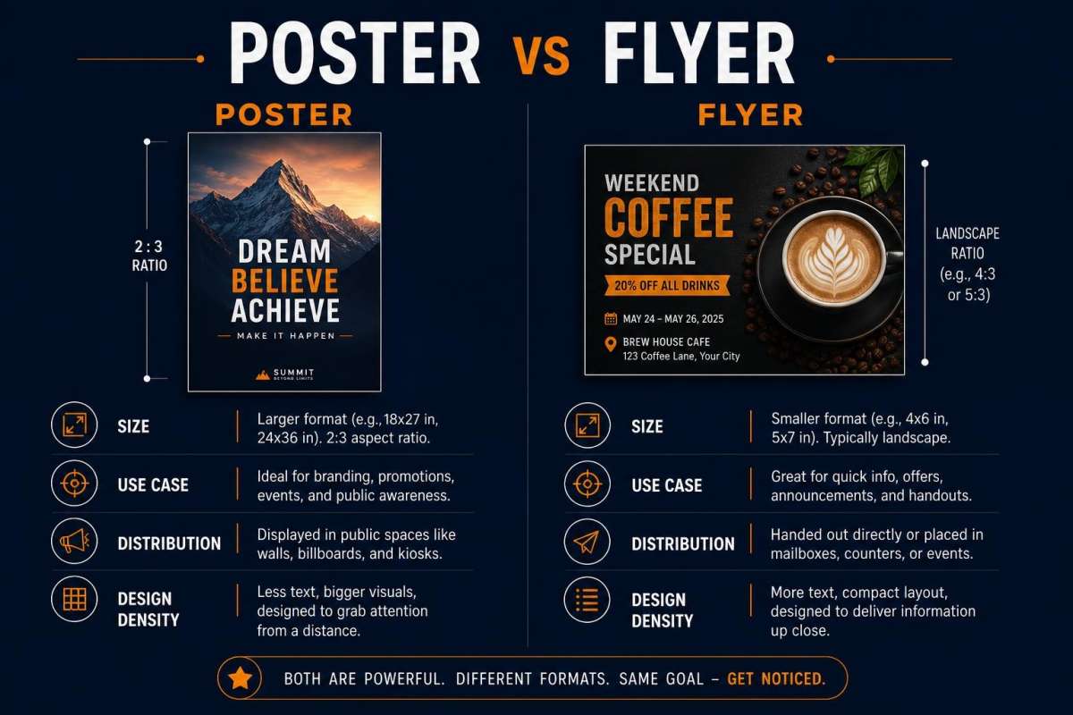 Event Poster vs Event Flyer